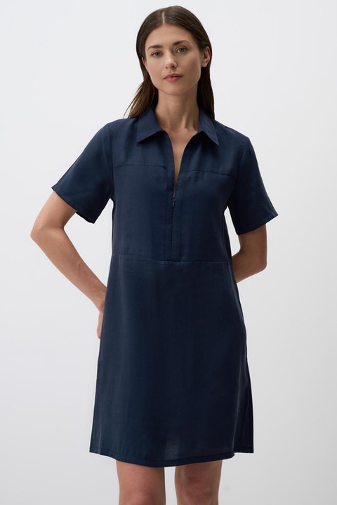JIMMY KEY, Rochie-camasa din amestec de modal, Bleumarin