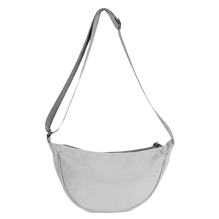 Jormftte válltáska, félhold alakú, gombóc stílusú, fehér, univerzális méret