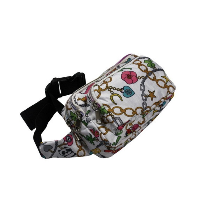 Jormftte sporttáska, többszínű, 6.2x4x3 hüvelyk, két fő rekesszel és elülső zsebbel