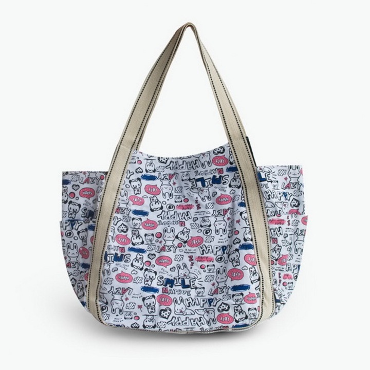 Jormftte tote táska, művészi design, 100% pamut, többszínű, 18.5x13.8x8.3 hüvelyk