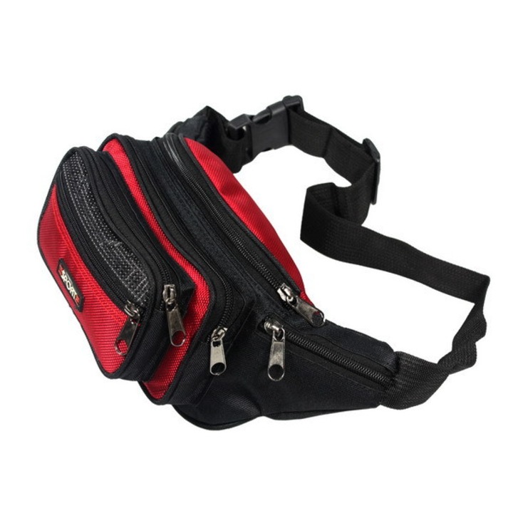 Jormftte sporttáska, multifunkcionális, 3 elülső zseb, fekete, 24x13x8cm