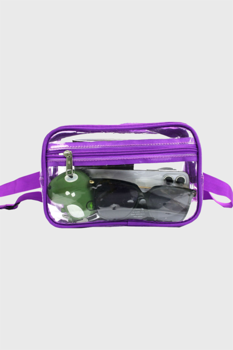 Átlátszó PVC crossbody táska állítható pánttal, Jormftte, sárga, EGY MÉRET