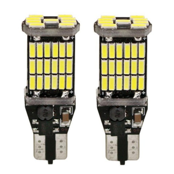 Комплект от 2 бр. Автомобилни крушки 45LED SMD, T15 W16W, 10W, 12V, canbus, 2400lm
