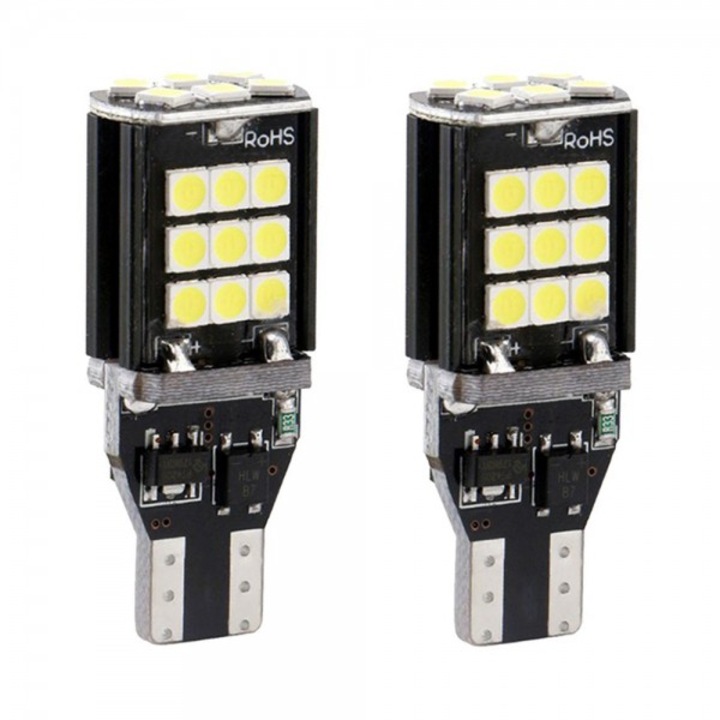 LED крушки за кола, SMD, T 15 15W, Canbus, 24LED, Комплект 2