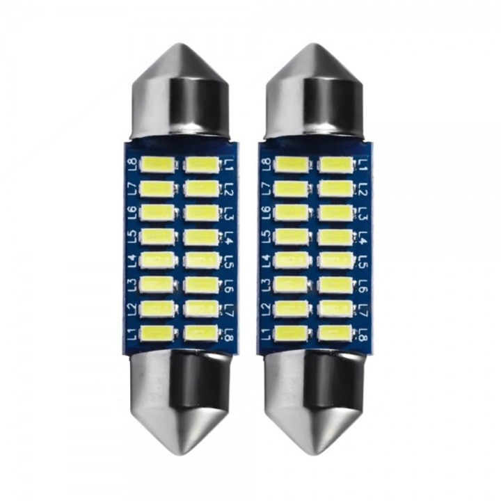 LED крушки за кола, SMD, 5W, 16 LED, Комплект от 2
