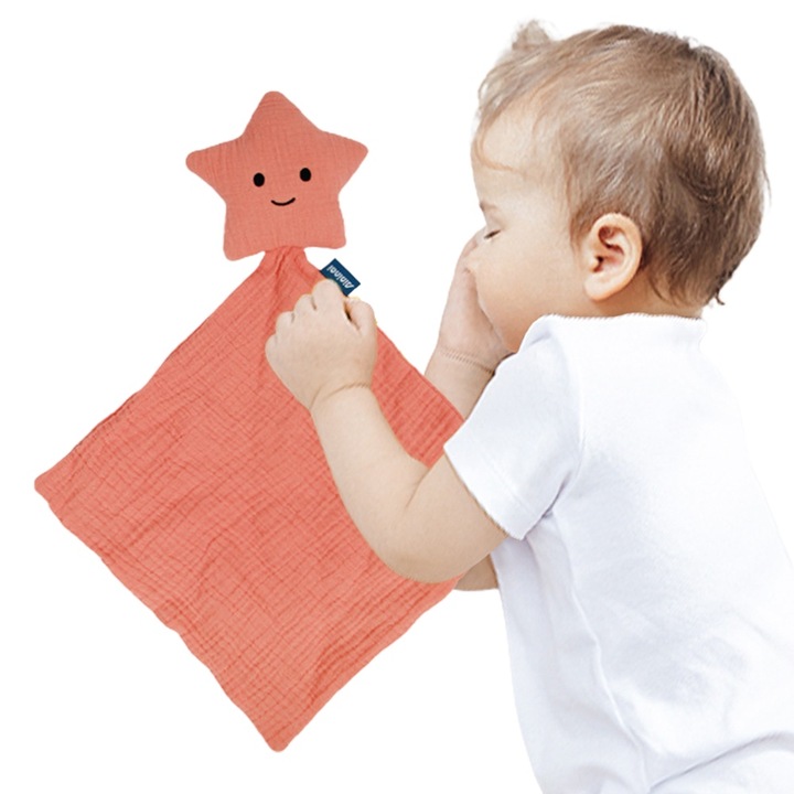 Jormftte bababiztonsági takaró, 45x32cm, organikus pamut, állatos design, uniszex