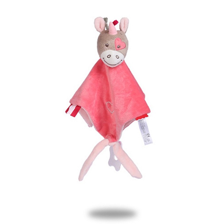 Fogzási játék, Jormftte, puha rajzfilm állatos törölköző, gyűrűvel, piros, 30x20cm