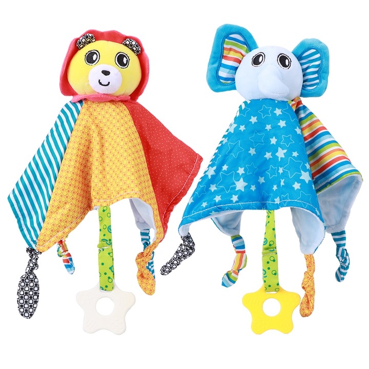 2 darabos játékszett, Jormftte, bársonyos pamut, tiszta hang, állatmodell, puha színek