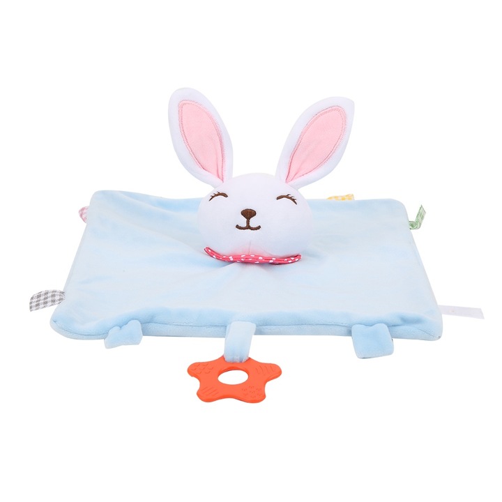 Jormftte fogzási játék, plüss állat törölköző, kényelmes kialakítás, kék szín