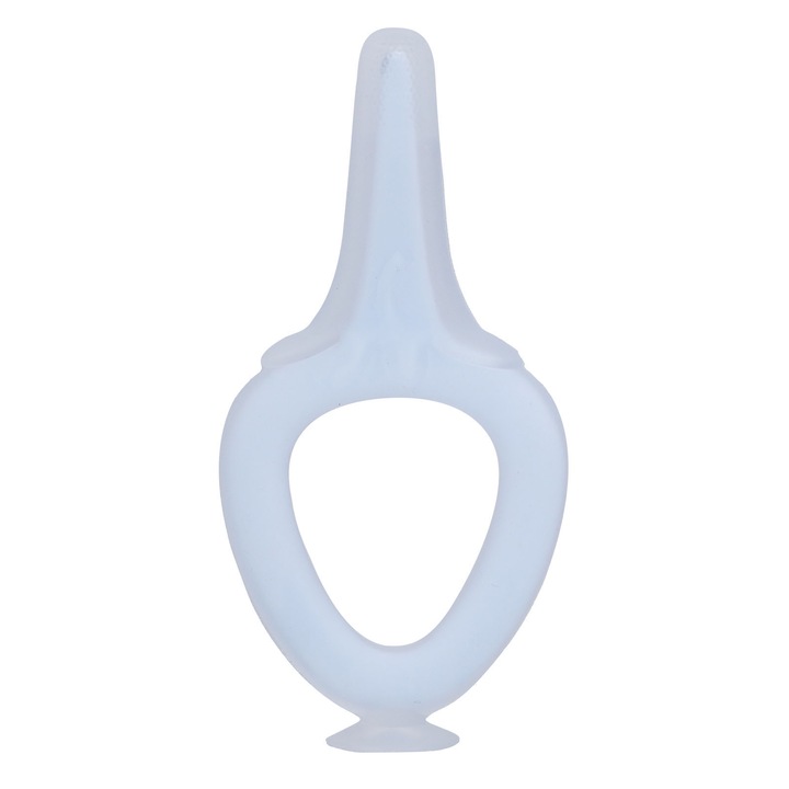 Jormftte baba fogkefe, 2 az 1-ben, puha szilikon, kék, stabil tartóval