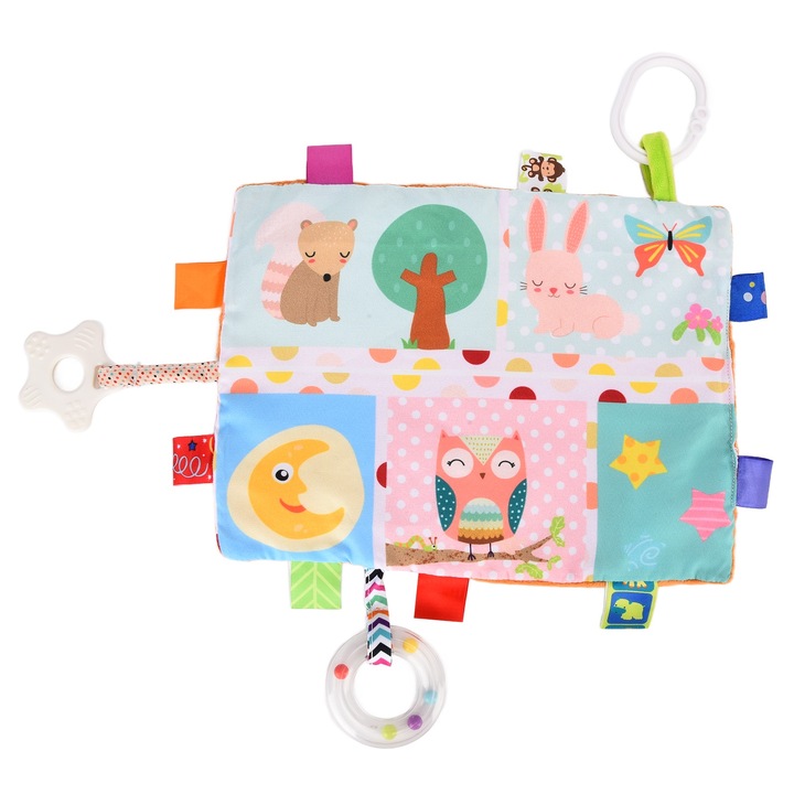 Jormftte babatakaró, többszínű, 70x100cm, kényelmes anyag, tapintásfejlesztés