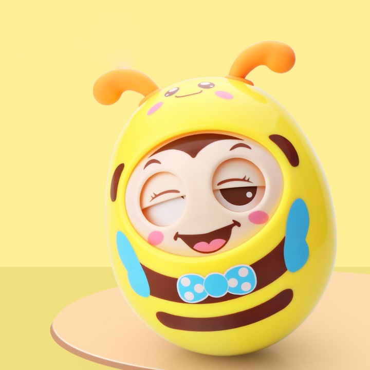 Roly Poly Jormftte rágóka, interaktív, csengő hanggal, sárga, 10x15cm