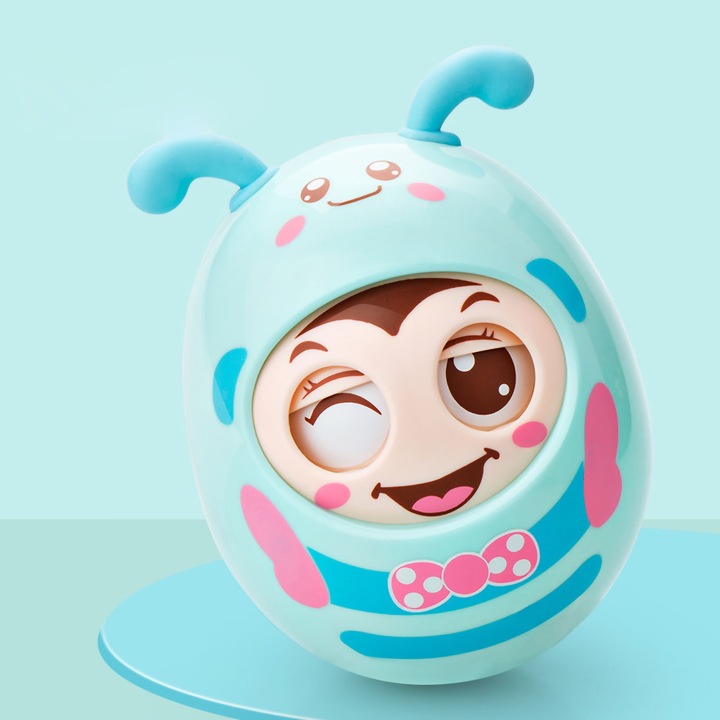 Roly Poly Jormftte fogzási játék, billenő kialakítás, csengő hang, ABS anyag, kék