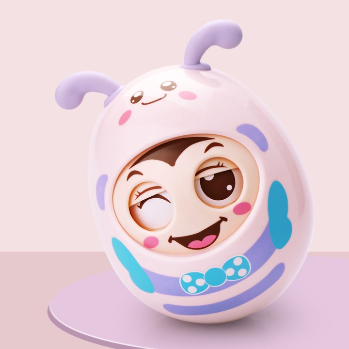 Jormftte Roly Poly rágóka, billegő design, csengő hang, rózsaszín