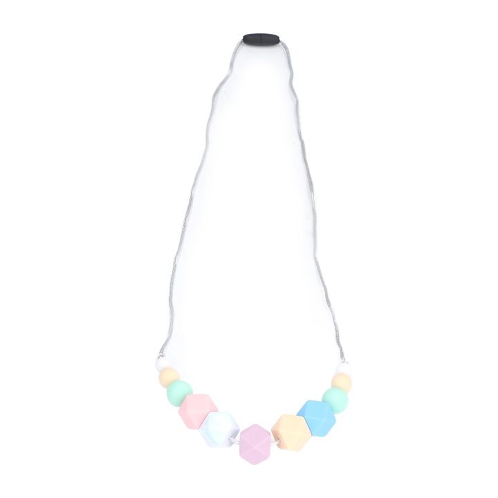 Szilikon szoptatós nyaklánc, Jormftte, rágóka, könnyen tisztítható, állítható hosszúságú, többszínű