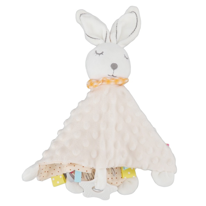 Jormftte bababiztonsági takaró, nyuszi mintás, fehér, 70x100cm