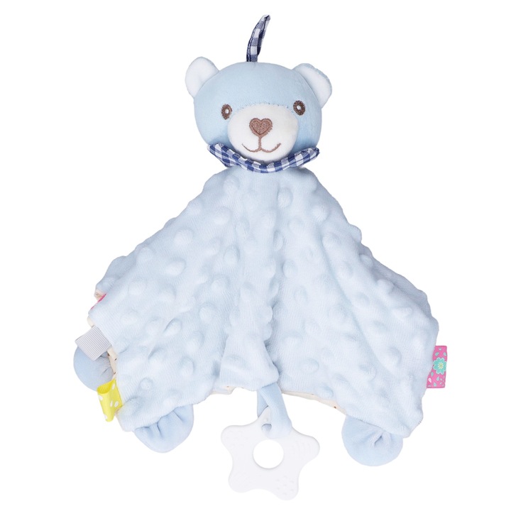 Jormftte baba biztonsági takaró, plüss mackó játék, fogzási játék, többszínű, 30x30cm