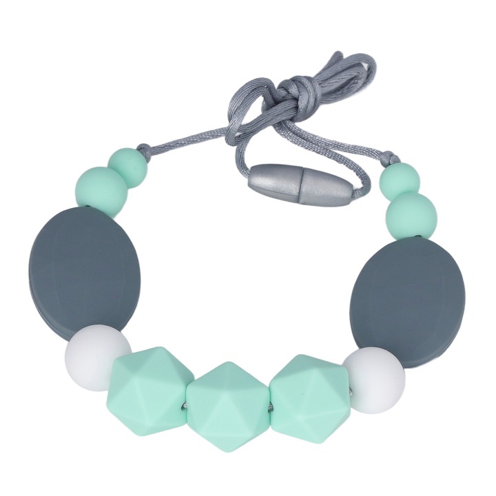 Jormftte fogzási nyaklánc, élelmiszer-minőségű szilikon, állítható hosszúságú, rágási szokás kezelésére, többszínű