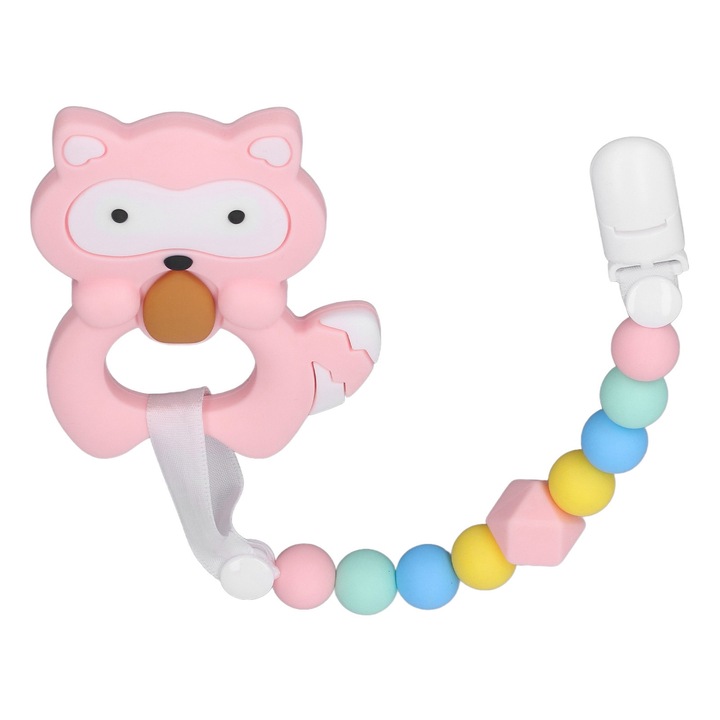 Jormftte fogzási játék, szilikon, cumilánccal, rózsaszín