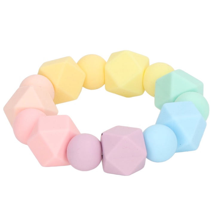 Szilikon rágóka, Jormftte, szett, élénk színek, karkötő forma, szagtalan