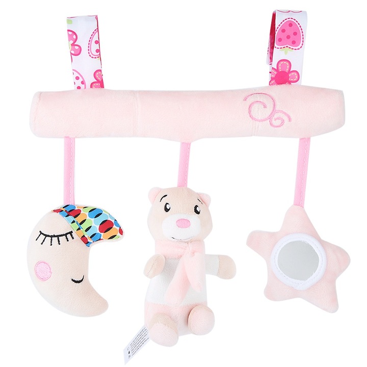 Jormftte csörgő játék babáknak, állatos készlet, színes design, 30x15cm