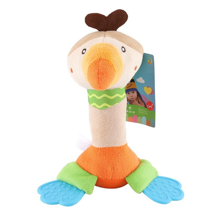 Fogzási játék szett, Jormftte, csörgő, fogzási, állat alakú, élénk színek