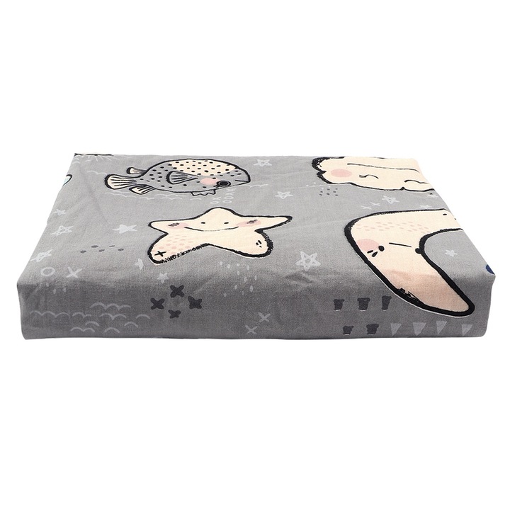 Jormftte babatakaró, pamut, színes nyomott mintás, puha, 75x100cm