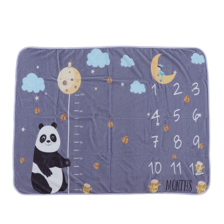 Panda mintás babatakaró, 100x75cm, poliamid szálból