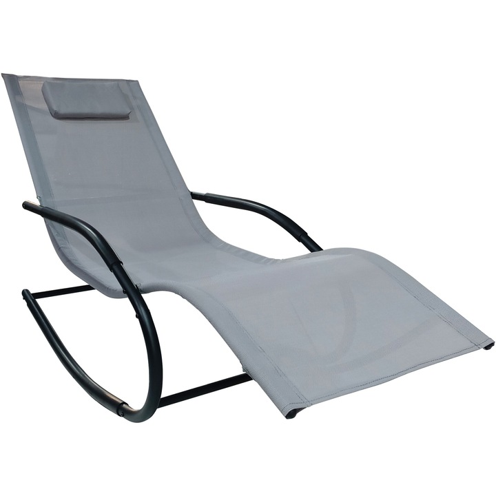 Люлеещ се стол Kring Palmyra, 63,5x147x84 см, Сив