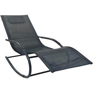 Scaun/sezlong balansoar gradina Kring Palmyra, 63.5x147x84cm, Negru