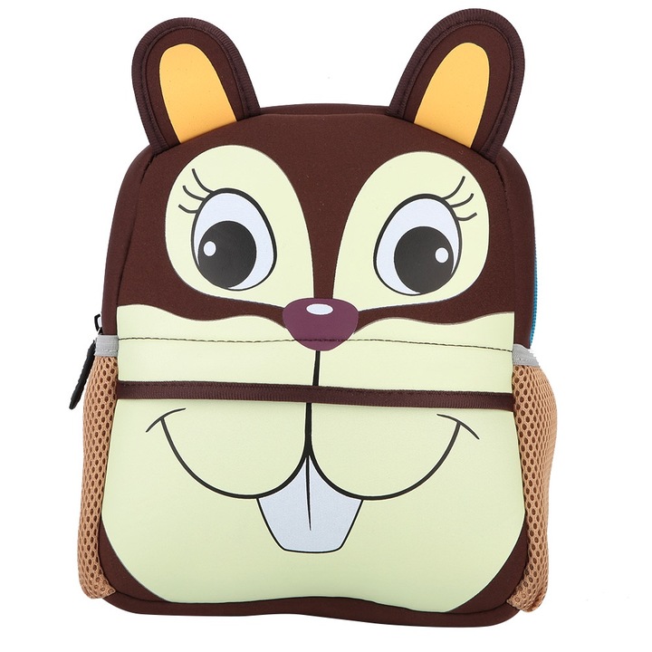 Jormftte iskolatáska, állat, búváranyag, állítható pántok, sokszínű, 30x40cm