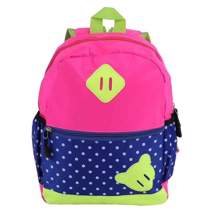 Jormftte gyermek hátizsák, rajzfilm mintás, rózsaszín, textil anyag, könnyű, kopásálló