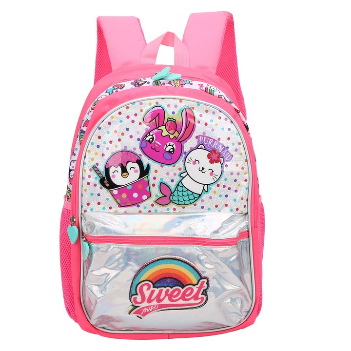 Gyermek hátizsák, Jormftte, állatmintás, többszínű, nagy méretű, iskolai