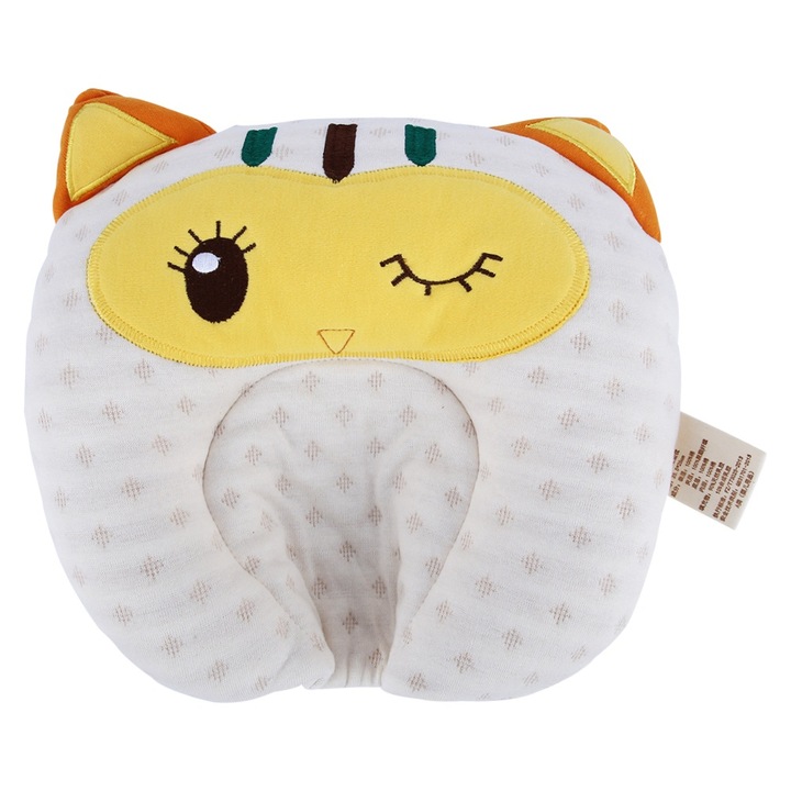 Бебешка възглавница, животински дизайн, защита за главата, 100% памук, многоцветна, 30x45 см