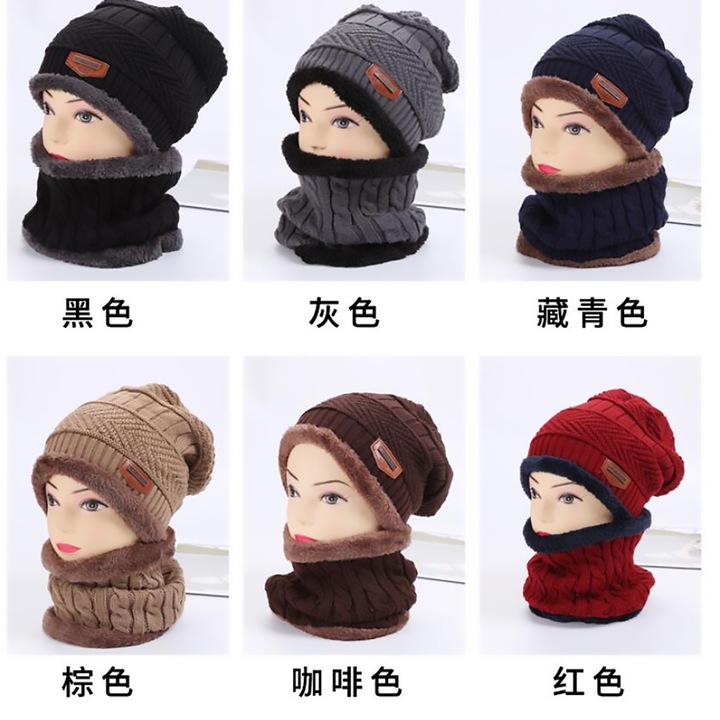 Férfi Őszi és Téli Pulóver Kötött Gyapjúsapka Női Plusz Bársony Vastag Fülvédő Sapka Felnőtt Kezeslábas Jelmez Tengerészkék Sapka Egy méret