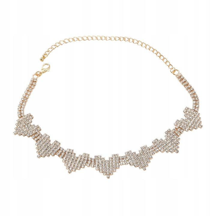 Choker, colier, Little Angel, J701, metal, aur, zirconii