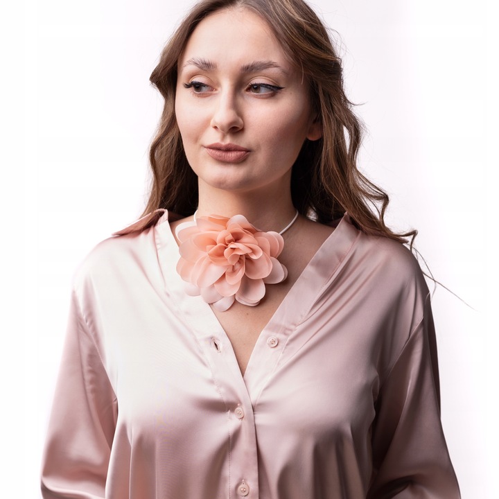 Choker, Colier, Little Angel, J757, floare, roz