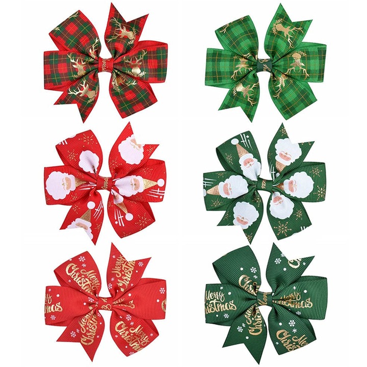 Set 6 Agrafe Par, QttvbTna, Fundita, Craciun, Multicolor, 8x8cm