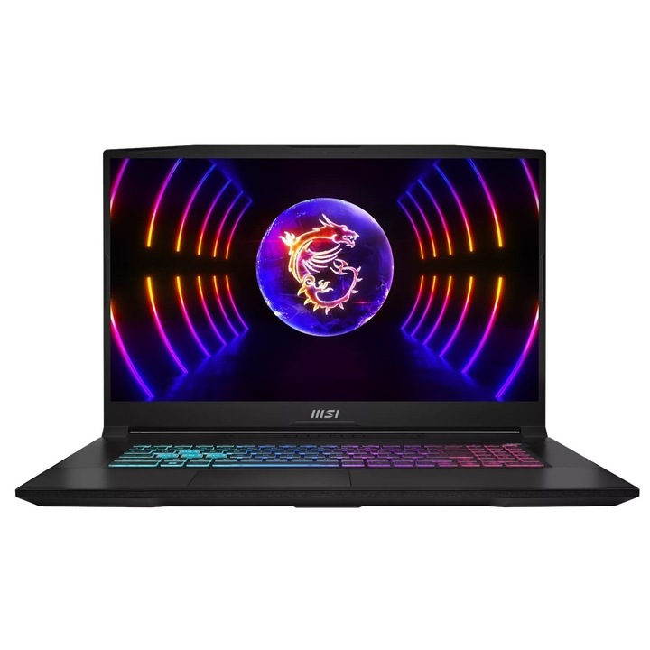 Laptop MSI Katana 17, 15,6" Full HD, Intel® Core™ i7 13620H 4,9 GHz-ig, 16 GB RAM DDR5 5200, 1 TB SSD, NVIDIA GeForce RTX 4050 6 GB, Free Dos, fekete DDR5