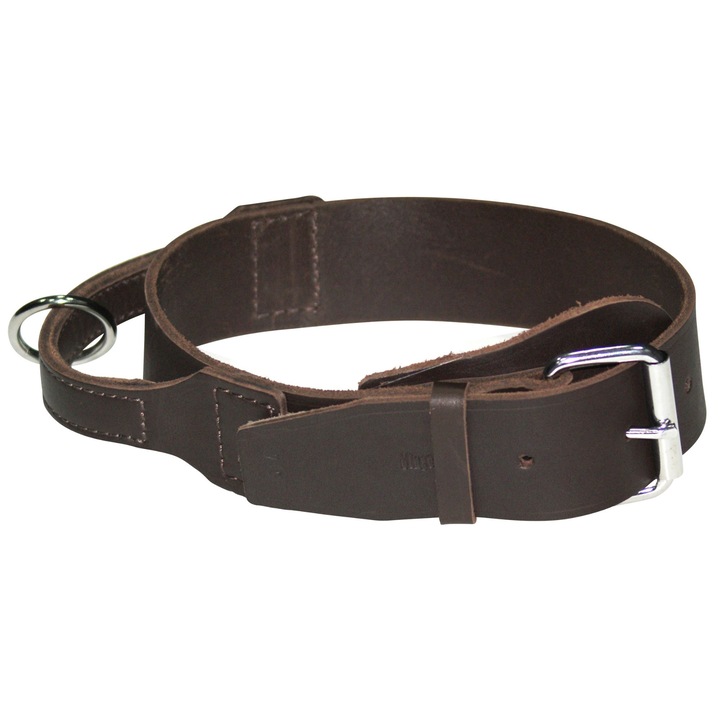 Zgarda pentru caini, Soft Leather, impregnata din piele, maron, XXL 5x75cm (55-68cm)