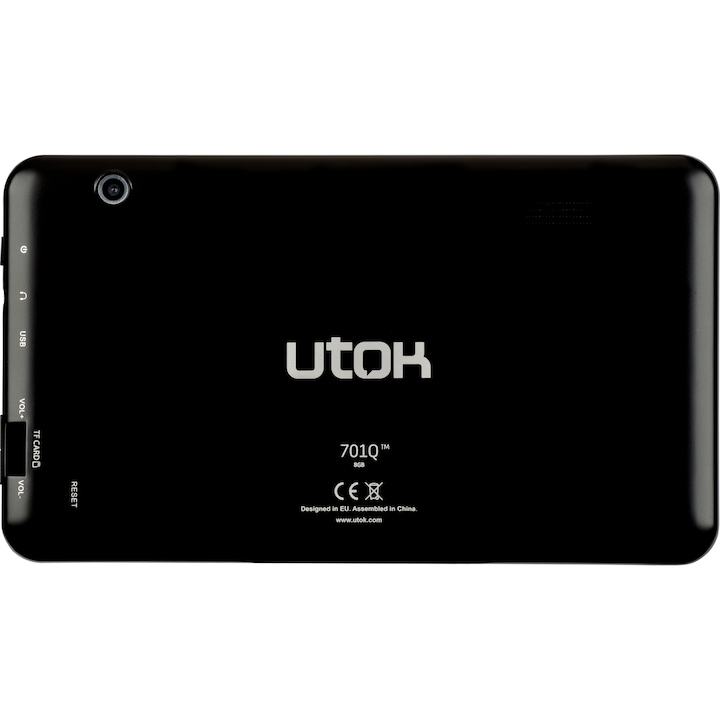 UTOK 701Q-b tablet Quad-Core 1.2 GHz-es processzorral, 7", 512 MB DDR3, 8 GB, Wi-FI, Android 4.4 KitKat, Fekete