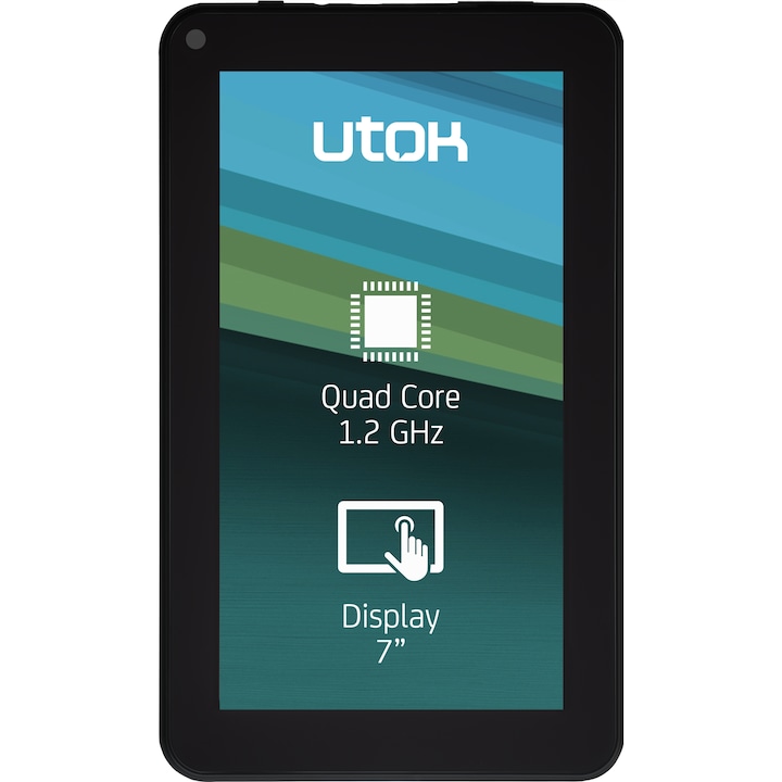 UTOK 701Q-b tablet Quad-Core 1.2 GHz-es processzorral, 7", 512 MB DDR3, 8 GB, Wi-FI, Android 4.4 KitKat, Fekete