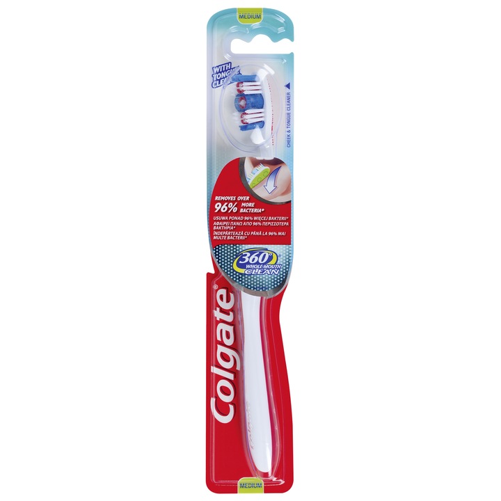 Periuta de dinti Colgate 360 Medium, Rosu