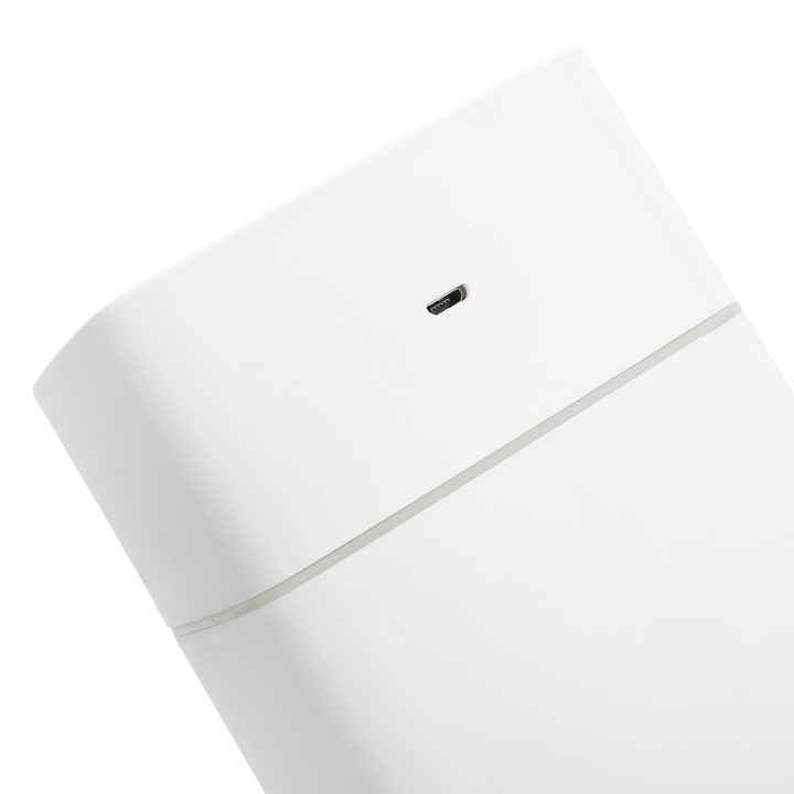 Hordozható párásító, longziming, 1000ml, csendes, ABS, fehér, 9.9x9.9x21.5cm