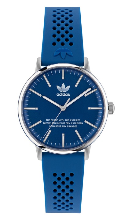 Мъжки часовник Adidas CODE ONE, син/сребрист, силиконова каишка, водоустойчив 5 ATM