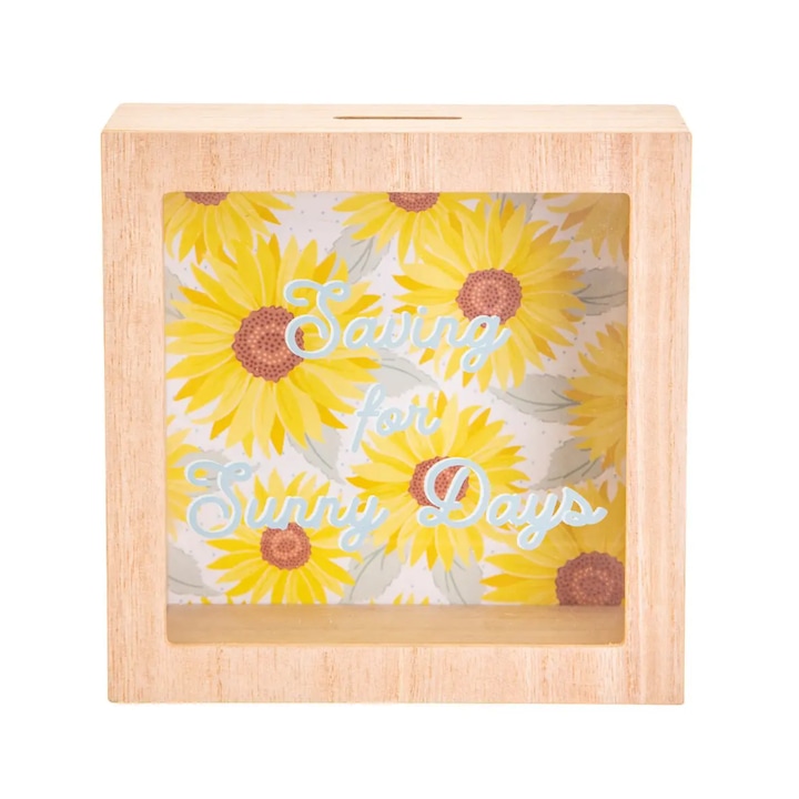 Pusculita Sass & Belle, floare soarelui, galben, 10x10x15cm