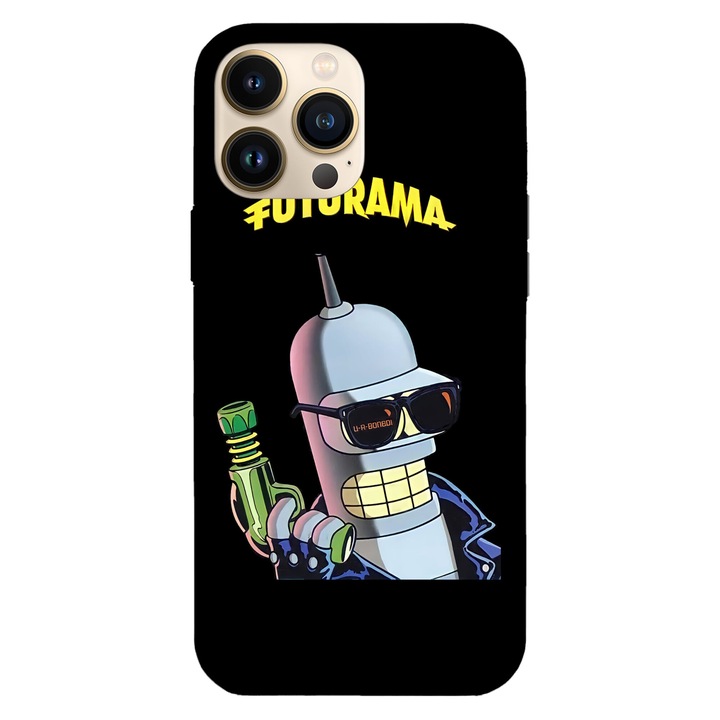 Husa telefon compatibila cu Apple iPhone 16 Plus, Viceversa, model Bender Futurama, Silicon, TPU