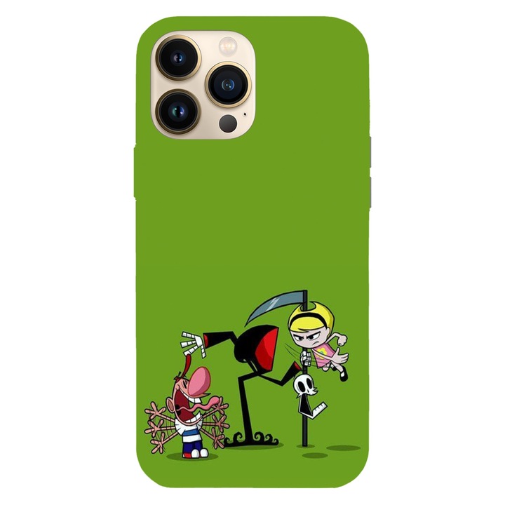 Husa telefon compatibila cu Apple iPhone 15, Viceversa, model Face slap Billy and Mandy, Silicon, TPU