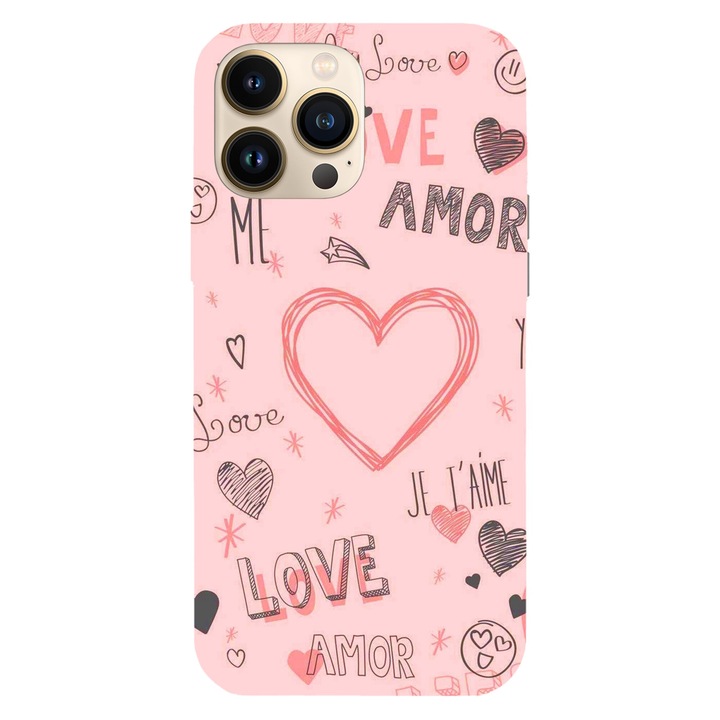 Husa telefon compatibila cu Apple iPhone 15 Pro Max, Viceversa, model Love for everyone, Silicon, TPU