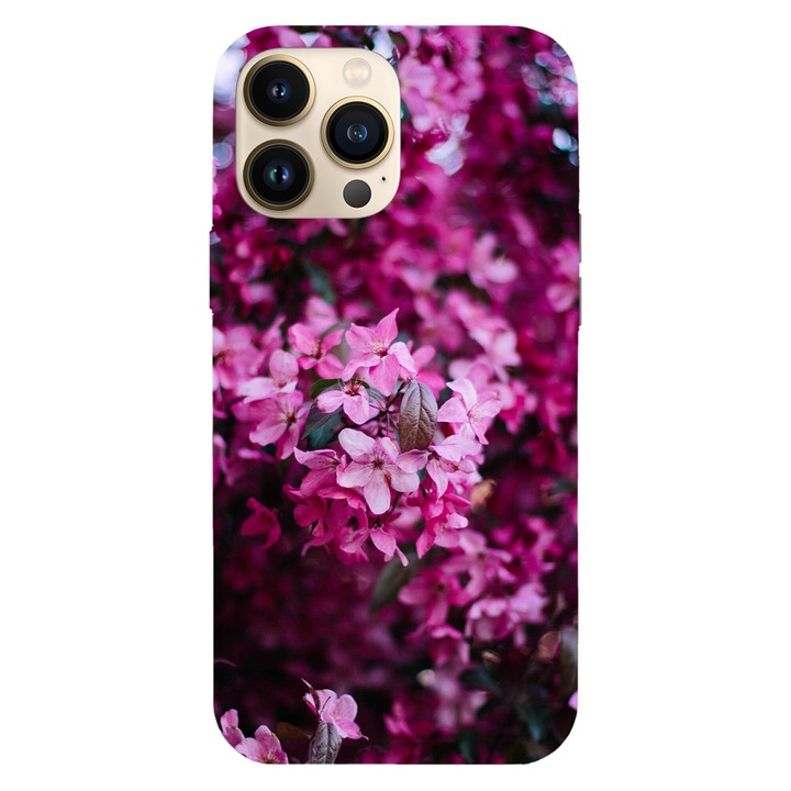 Husa telefon compatibila cu Apple iPhone 16 Pro Max, Viceversa, model Magenta flower, Silicon, TPU